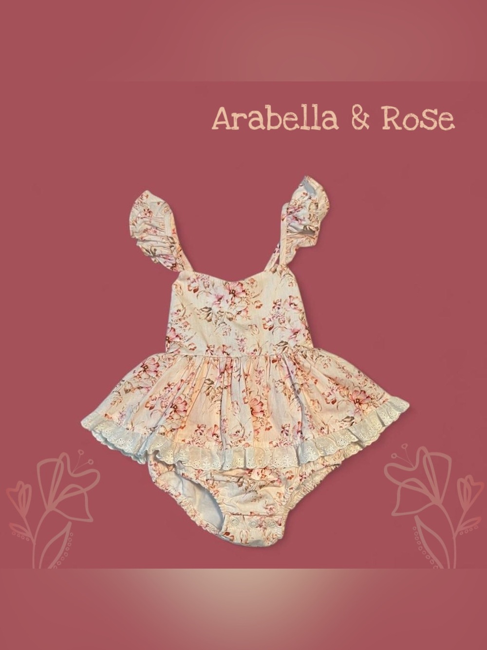 Pink Floral Ruffle Baby Dress Romper